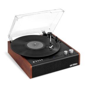 Open Box - Victrola -  Brighton Record Player Turntab Black/Brown